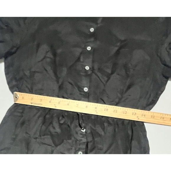 J Crew Cerise Shirt Dress in Ramie Size 12 Black Midi Ramie Lightweight Classic - Picture 8 of 12